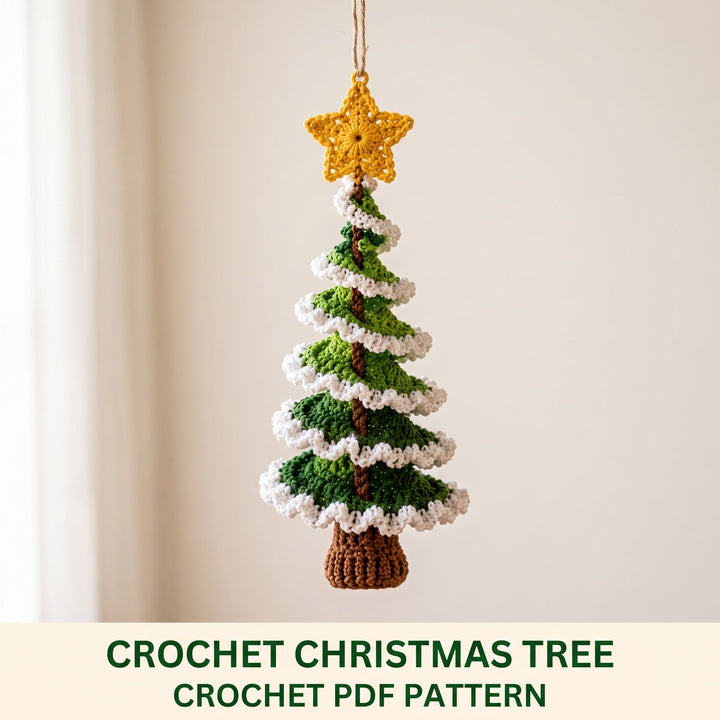 Spiral Christmas Tree Crochet Ornament Pattern