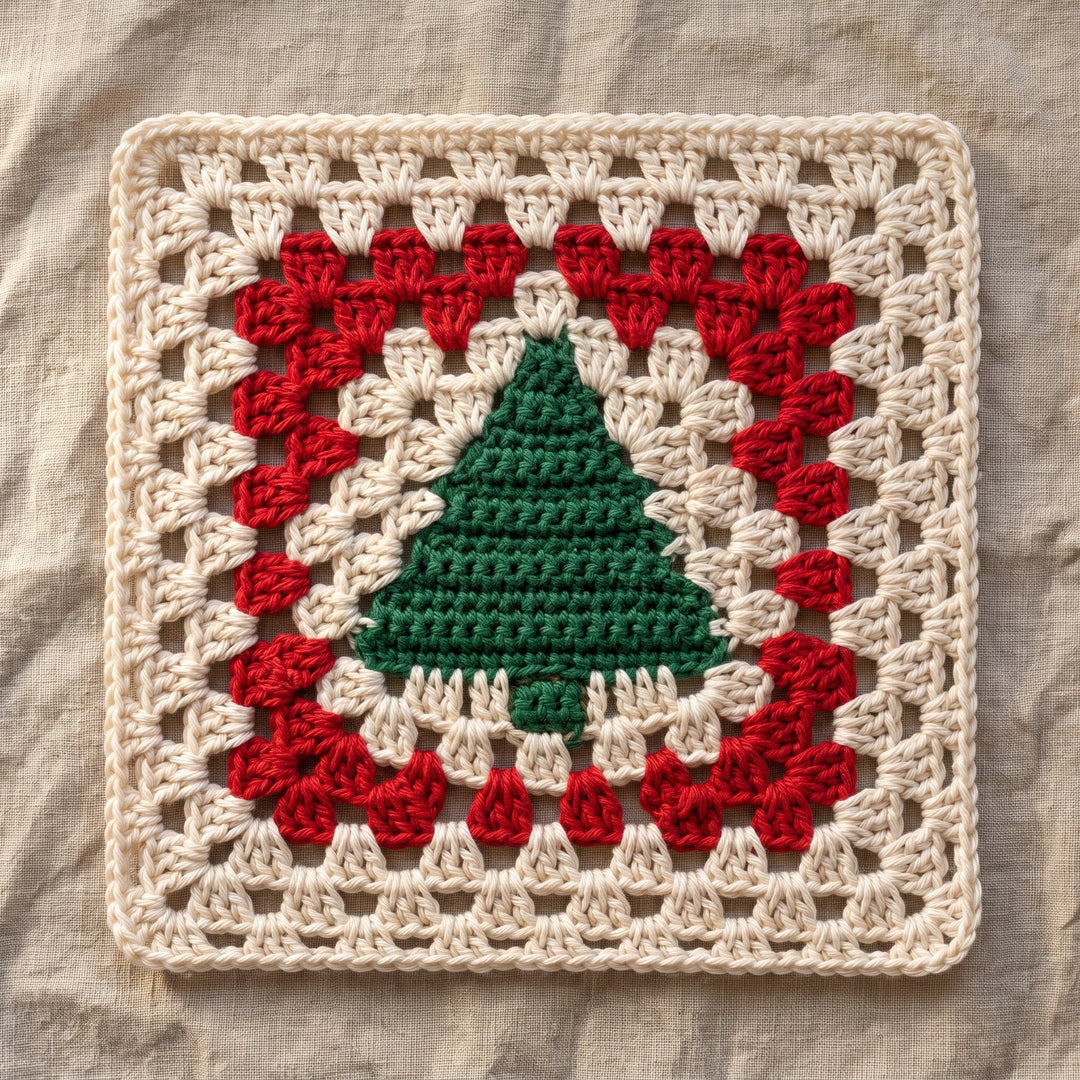 Christmas Tree Granny Square Crochet Pattern