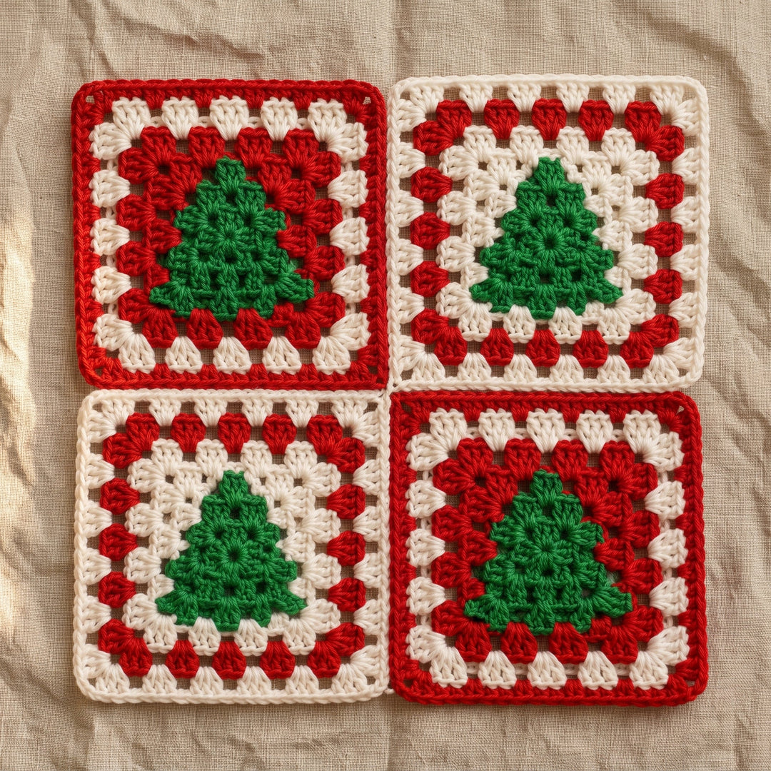 Christmas Tree Granny Square Crochet Pattern