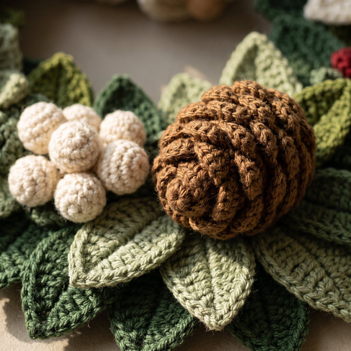 Poinsettia Christmas Wreath Crochet Pattern V2