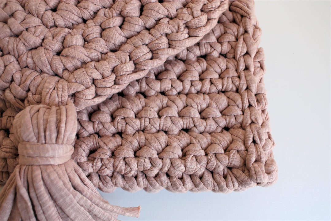 Easy Boho T-Shirt Yarn Tote Crochet Pattern