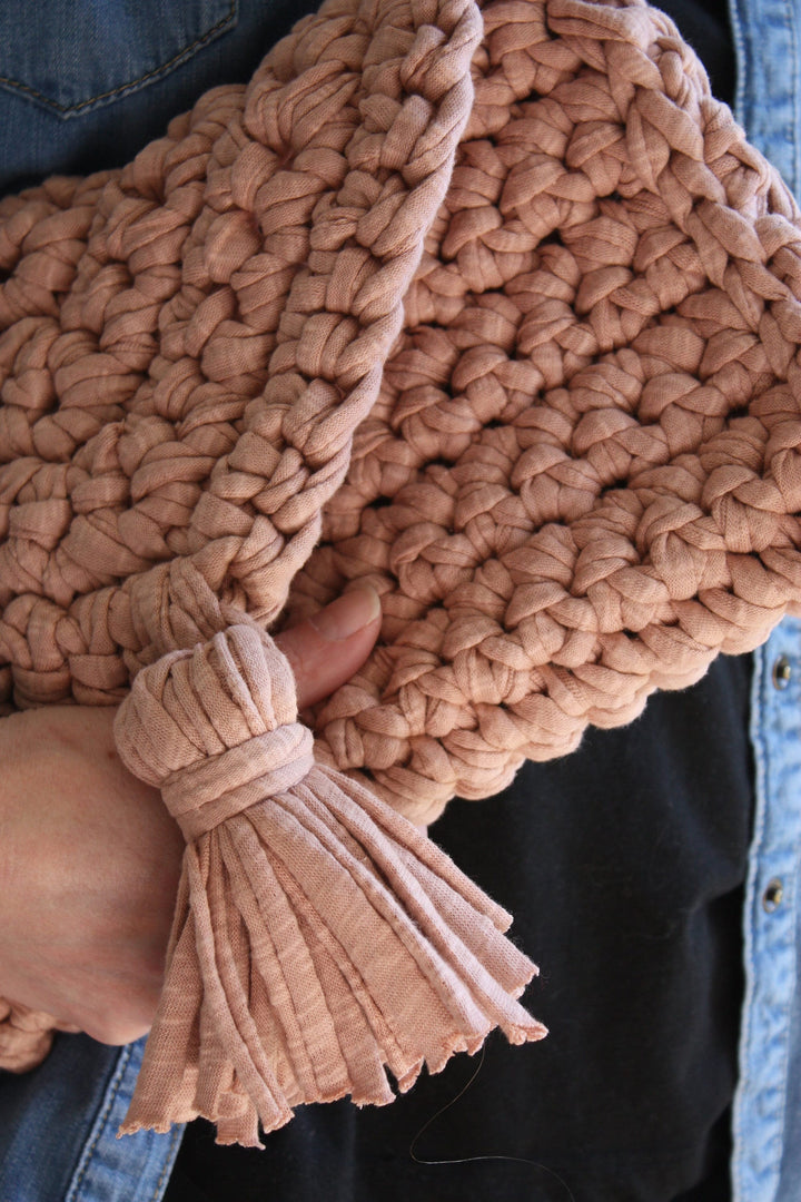 Easy Boho T-Shirt Yarn Tote Crochet Pattern