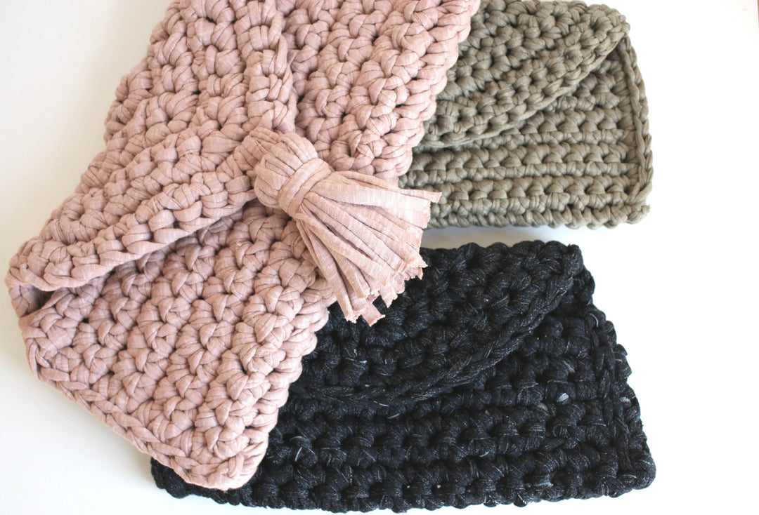 Easy Boho T-Shirt Yarn Tote Crochet Pattern