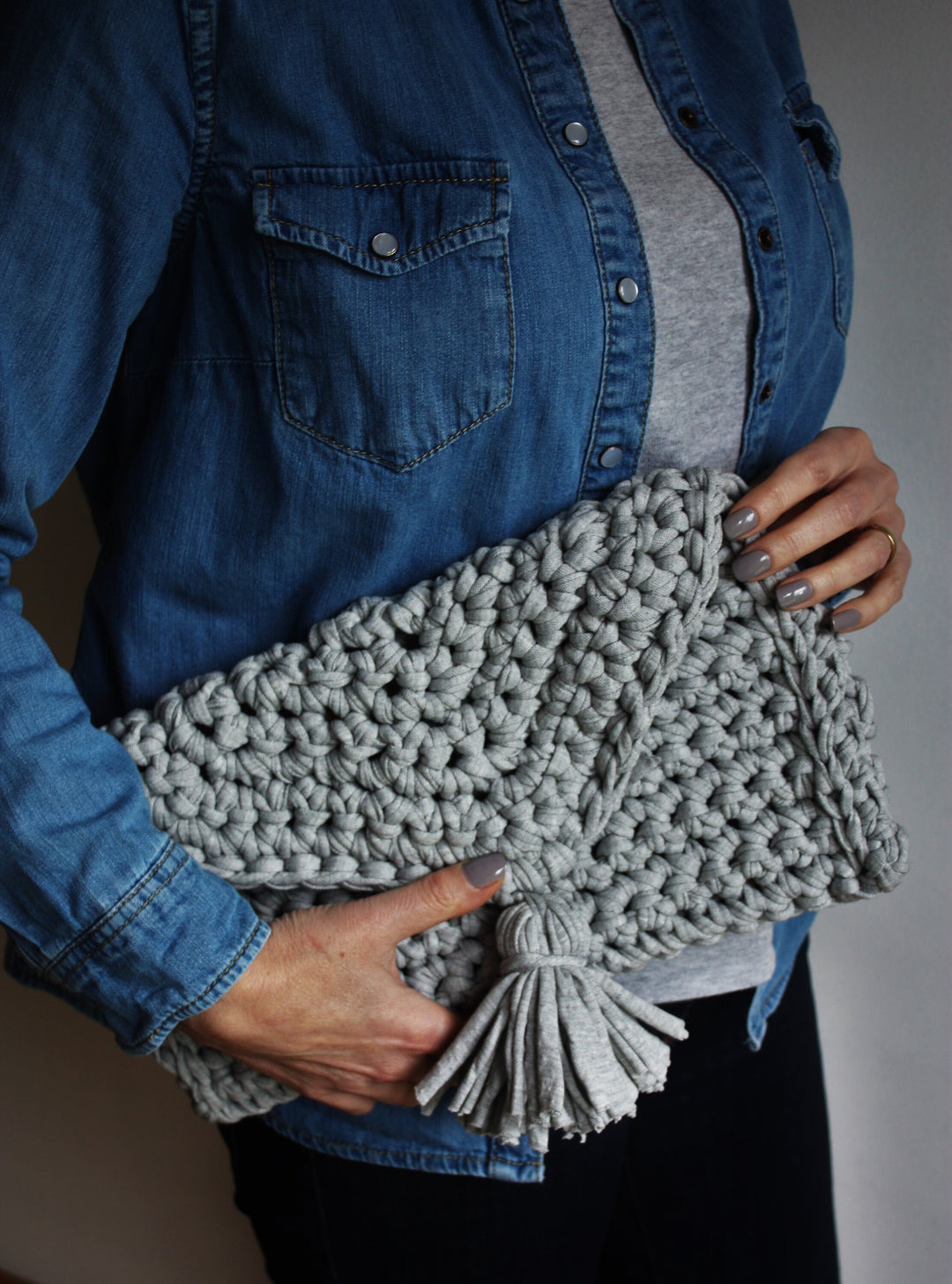 Easy Boho T-Shirt Yarn Tote Crochet Pattern