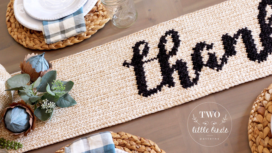 Thankful Farmhouse Table Runner Crochet Pattern