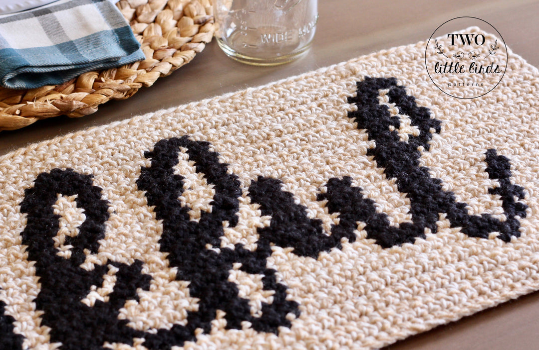 Thankful Farmhouse Table Runner Crochet Pattern