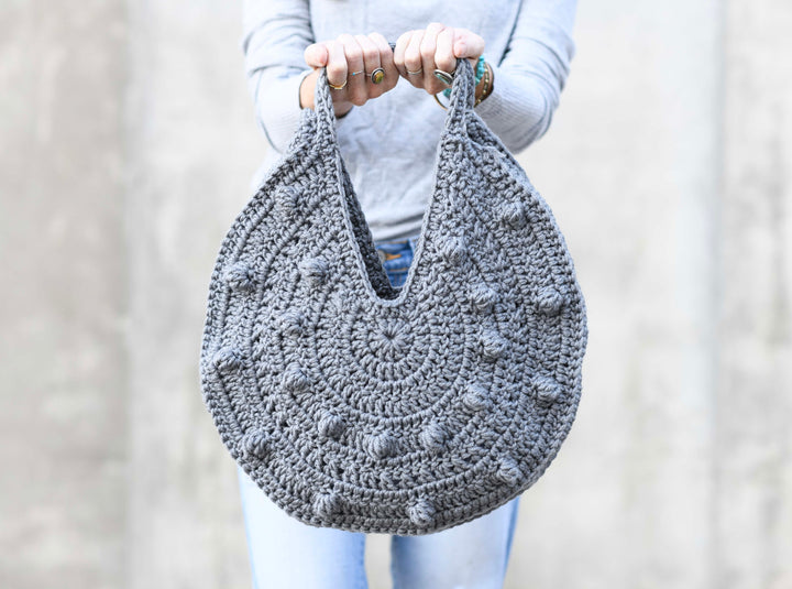 Modern Bobble Circle Crochet Tote Bag Pattern