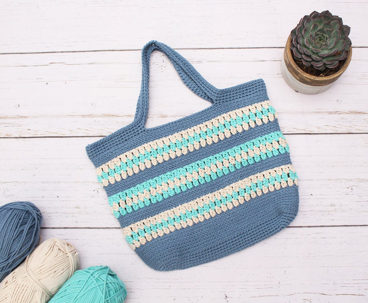 Ocean Vibes Bulky Yarn Tote Bag Crochet Pattern