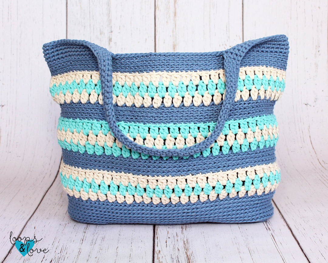 Ocean Vibes Bulky Yarn Tote Bag Crochet Pattern