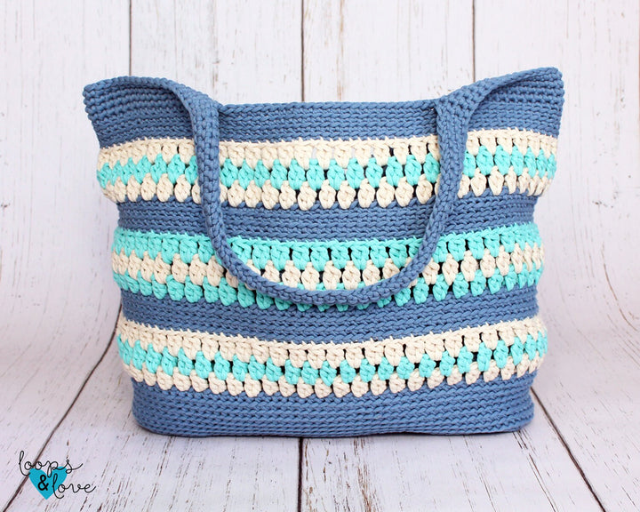 Ocean Vibes Bulky Yarn Tote Bag Crochet Pattern