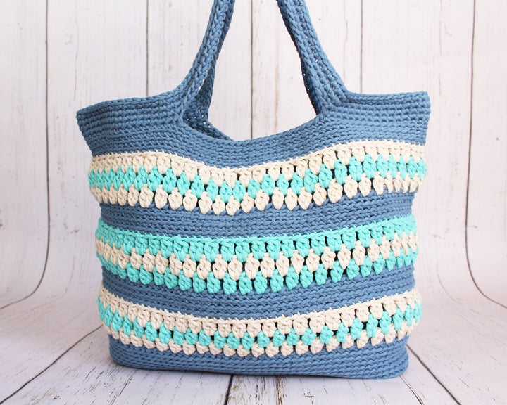 Ocean Vibes Bulky Yarn Tote Bag Crochet Pattern