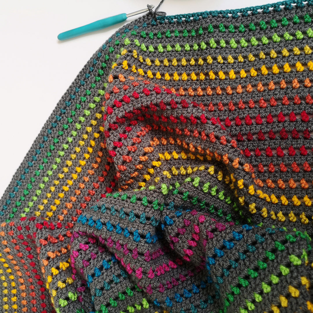 Rainbow Through The Storm Blanket Crochet Pattern