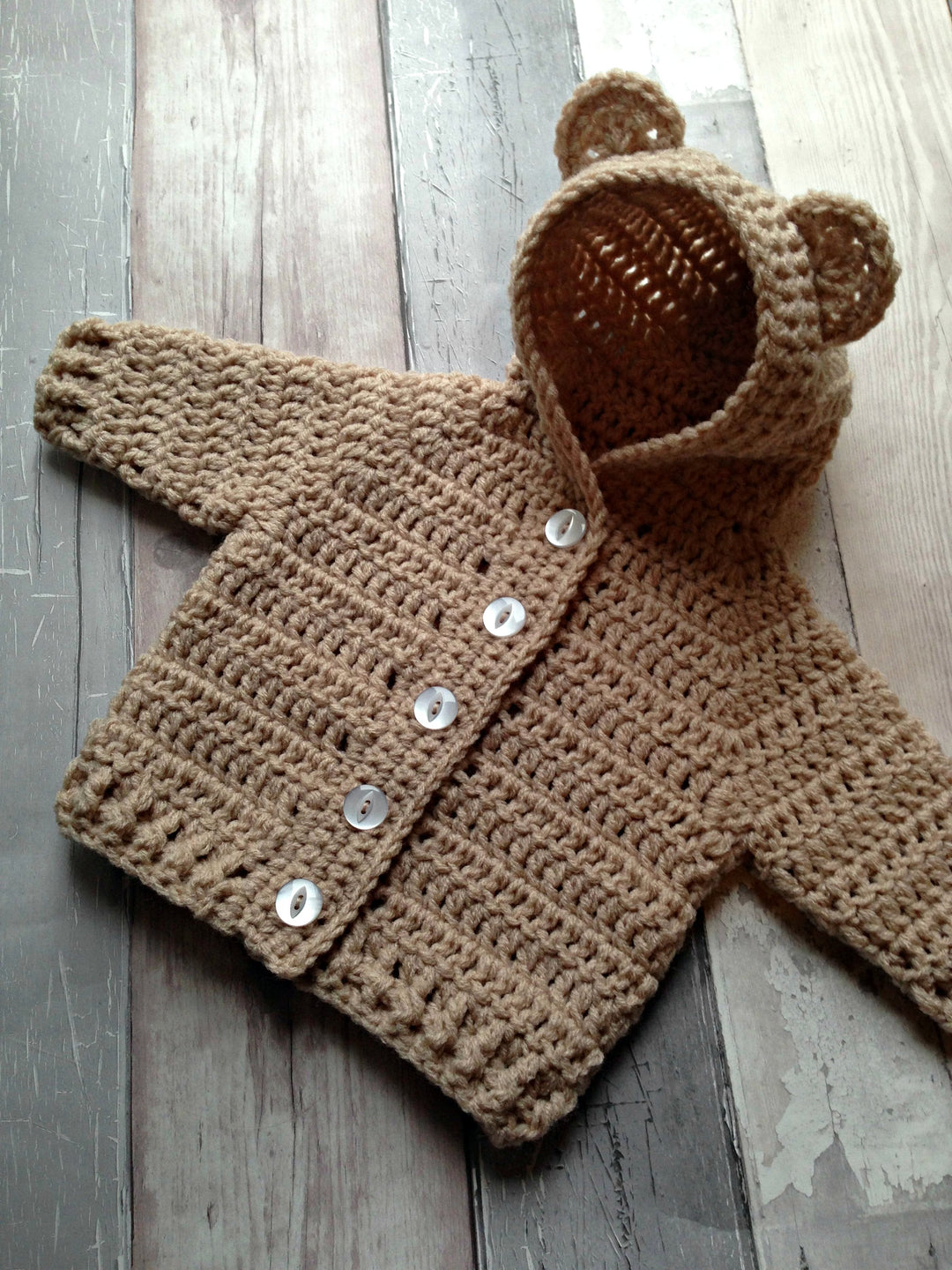 Baby Bear Hoodie Crochet Pattern