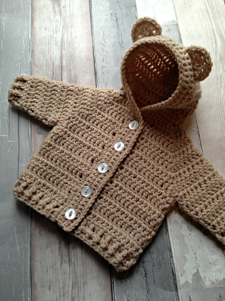 Baby Bear Hoodie Crochet Pattern