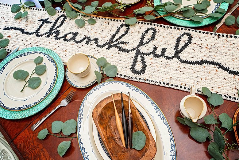 Thankful Fall Table Runner Crochet Pattern