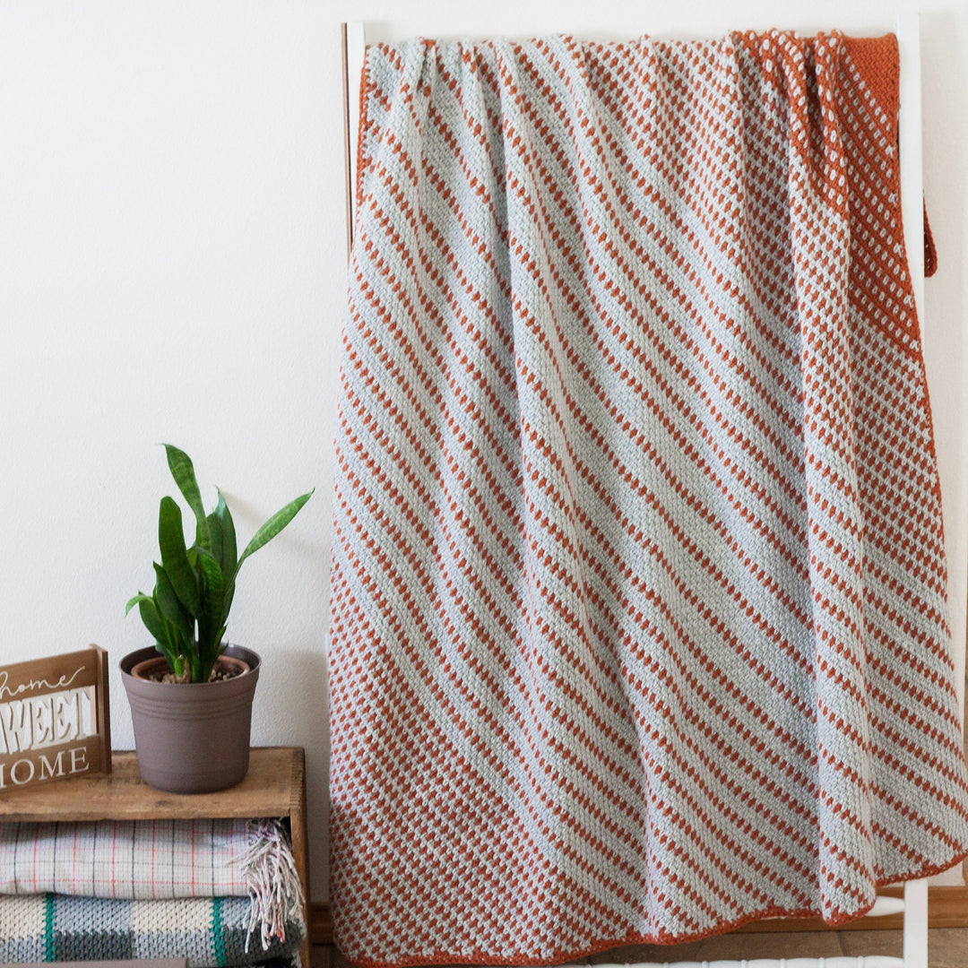 Lark Modern Diagonal Throw Blanket Crochet Pattern