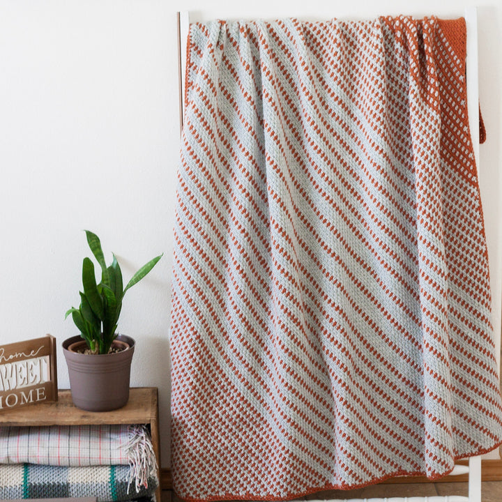 Lark Modern Diagonal Throw Blanket Crochet Pattern