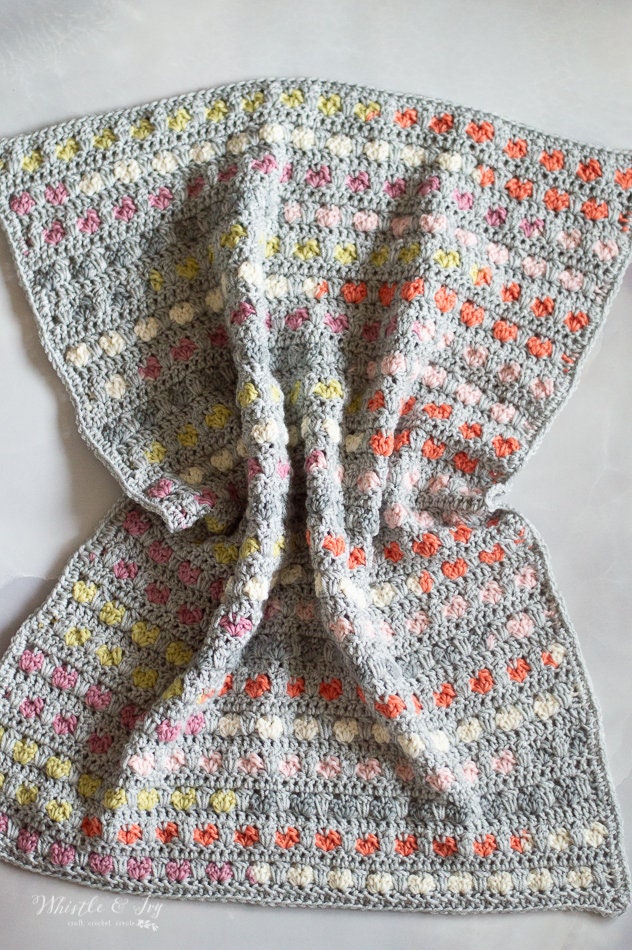 Puppy Love Heart Stitch Blanket Crochet Pattern
