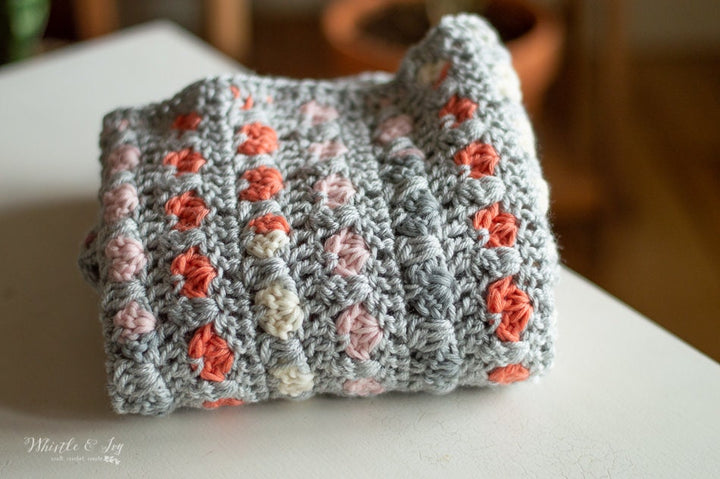 Puppy Love Heart Stitch Blanket Crochet Pattern