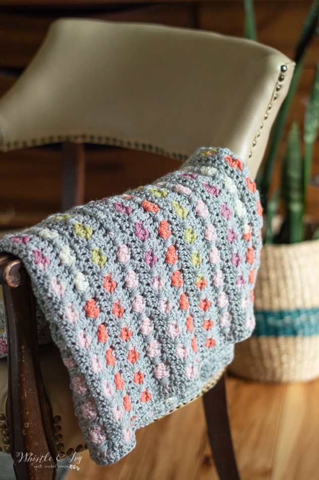 Puppy Love Heart Stitch Blanket Crochet Pattern