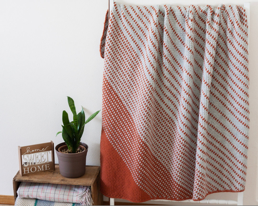 Lark Modern Diagonal Throw Blanket Crochet Pattern