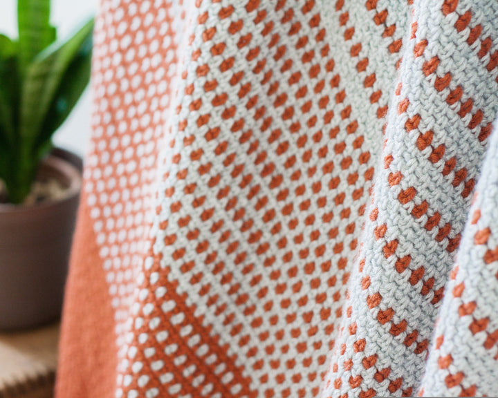 Lark Modern Diagonal Throw Blanket Crochet Pattern
