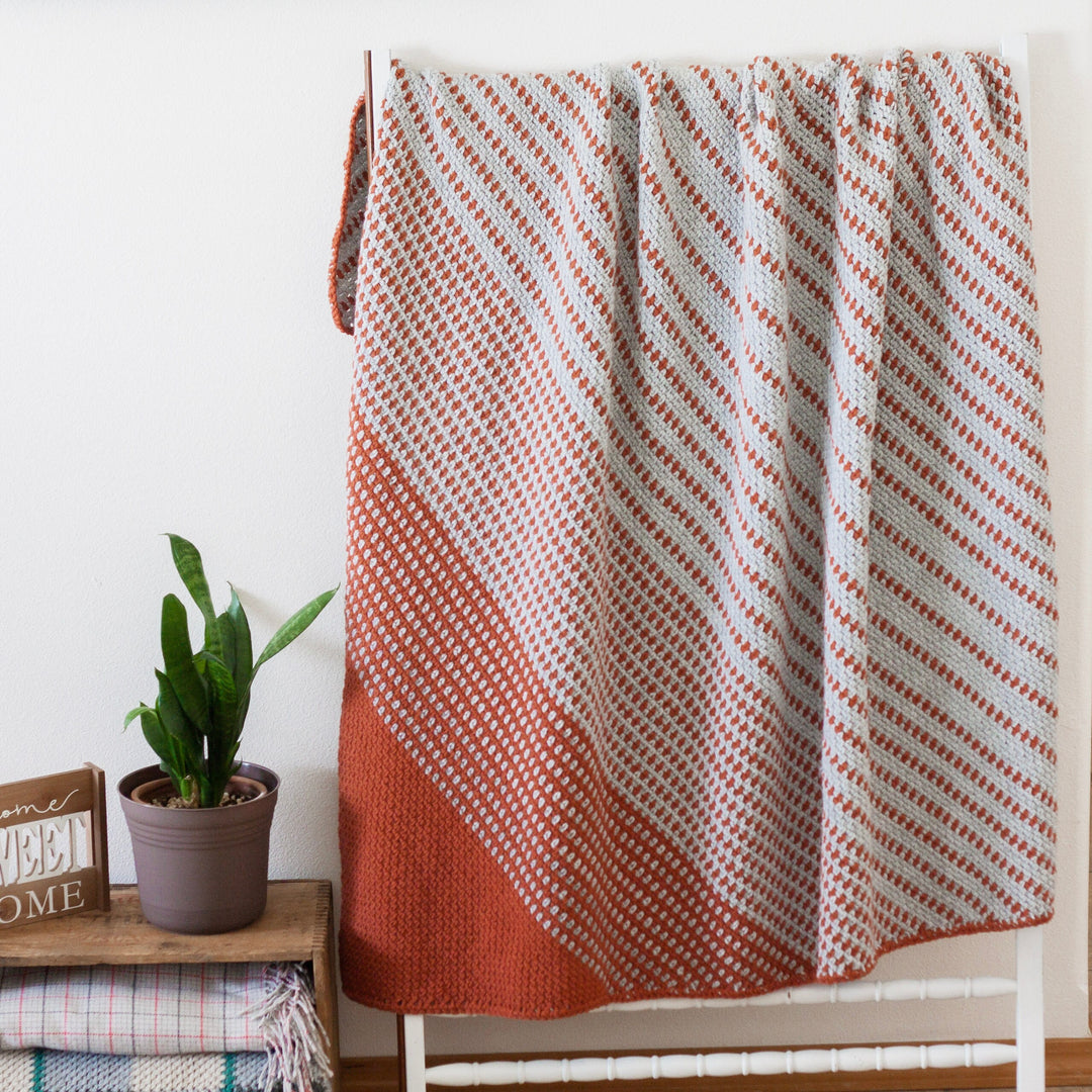 Lark Modern Diagonal Throw Blanket Crochet Pattern
