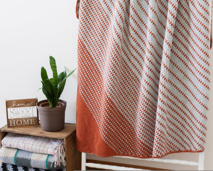Lark Modern Diagonal Throw Blanket Crochet Pattern