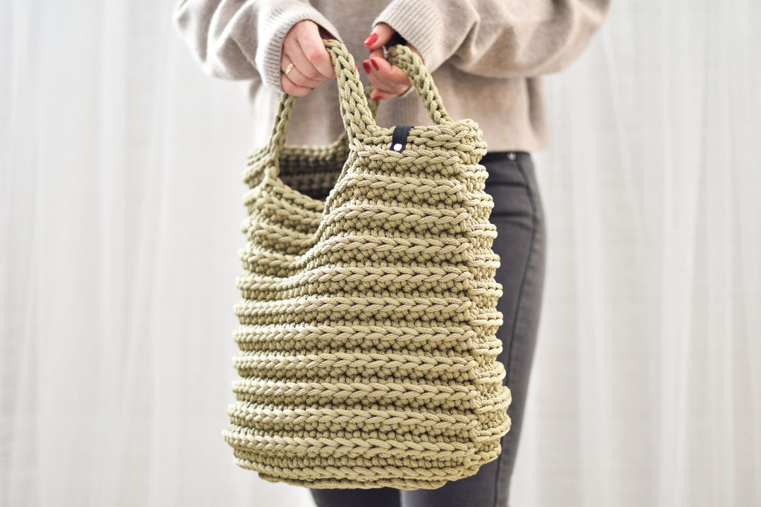 Easy Large Rope Tote Bag Crochet Pattern