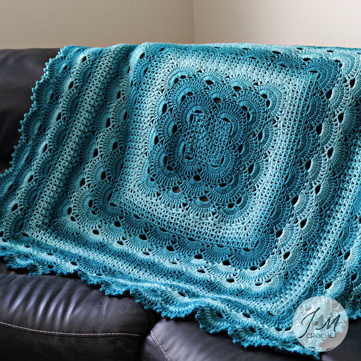 Victorian German Shells Lace Blanket Crochet Pattern