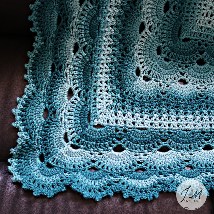 Victorian German Shells Lace Blanket Crochet Pattern