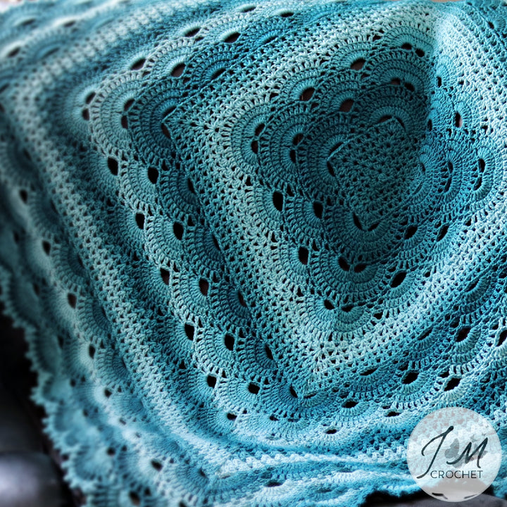 Victorian German Shells Lace Blanket Crochet Pattern