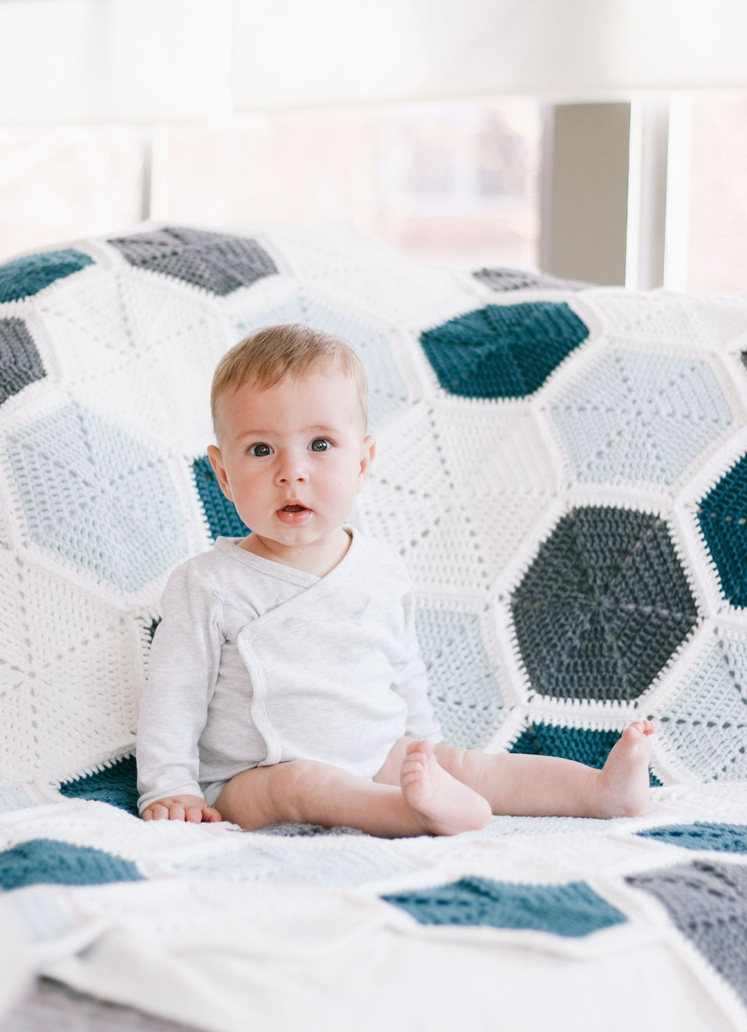 Easy Hexagon Baby Blanket Crochet Pattern