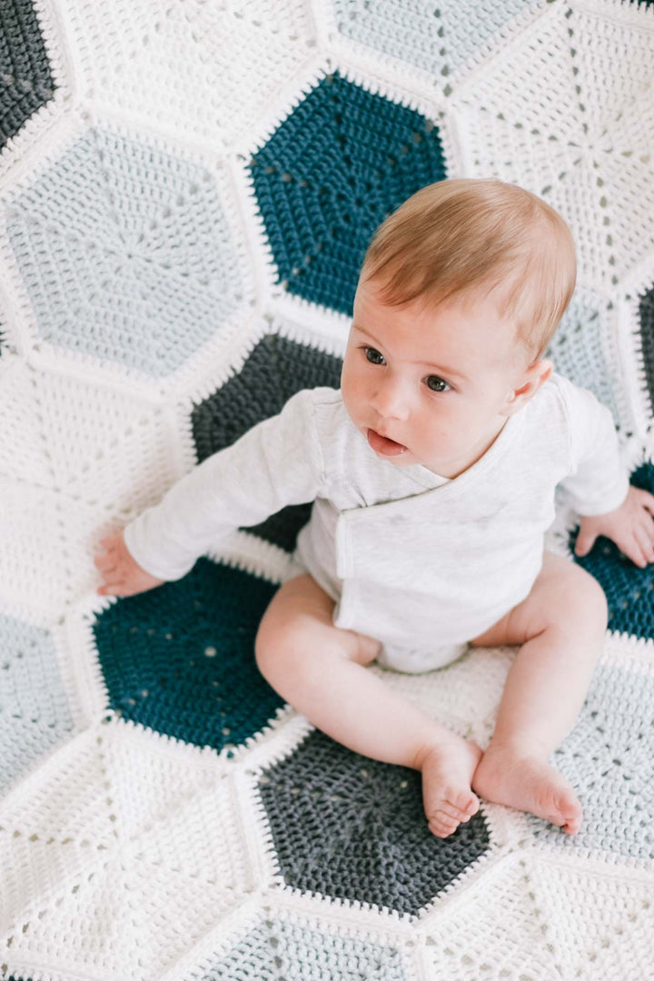 Easy Hexagon Baby Blanket Crochet Pattern