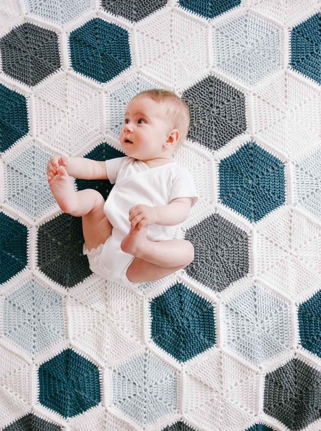 Easy Hexagon Baby Blanket Crochet Pattern