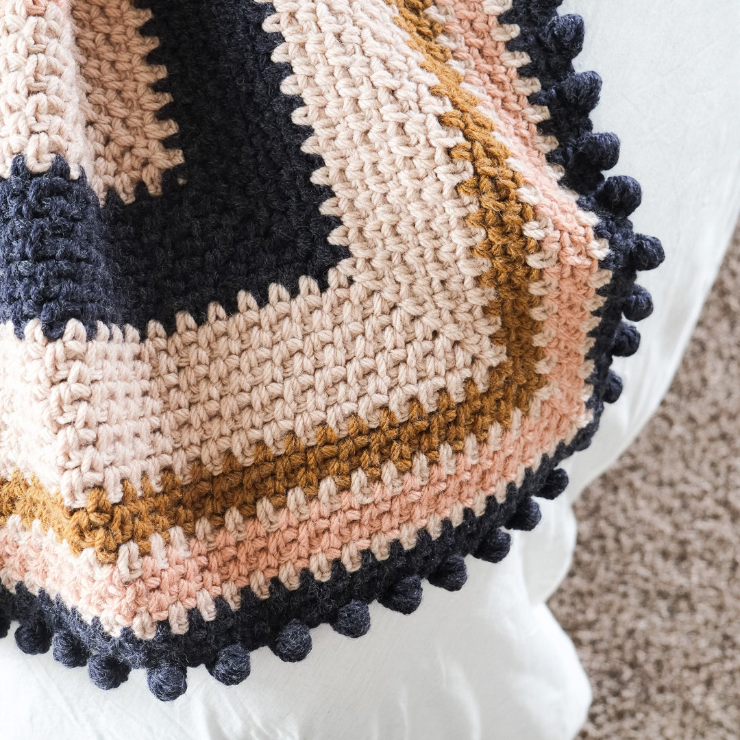 Modern Geometric Bobble Throw Crochet Pattern