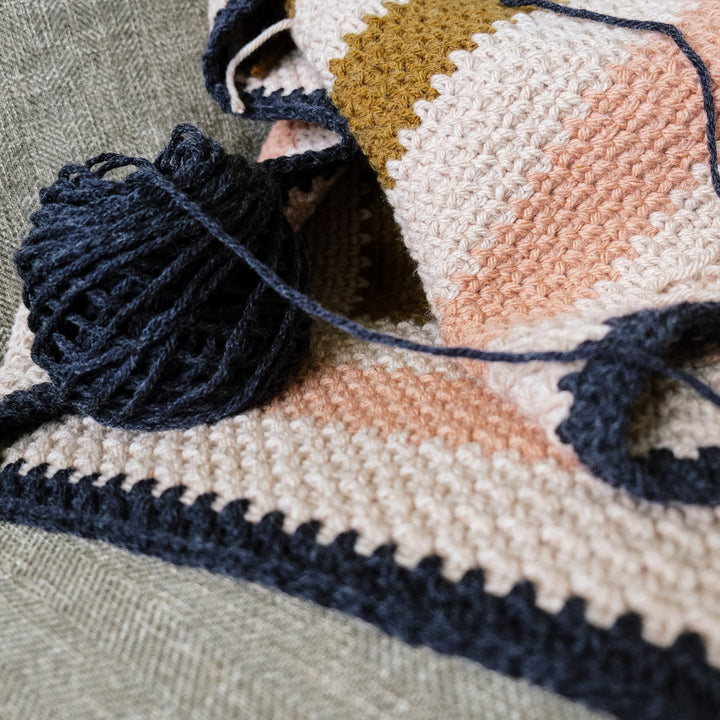 Modern Geometric Bobble Throw Crochet Pattern