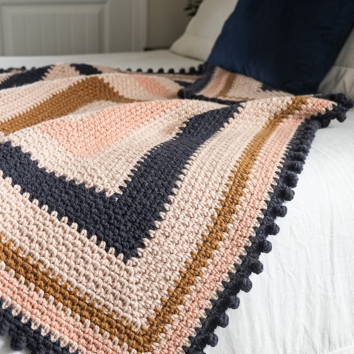 Modern Geometric Bobble Throw Crochet Pattern