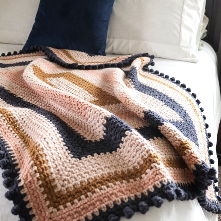 Modern Geometric Bobble Throw Crochet Pattern