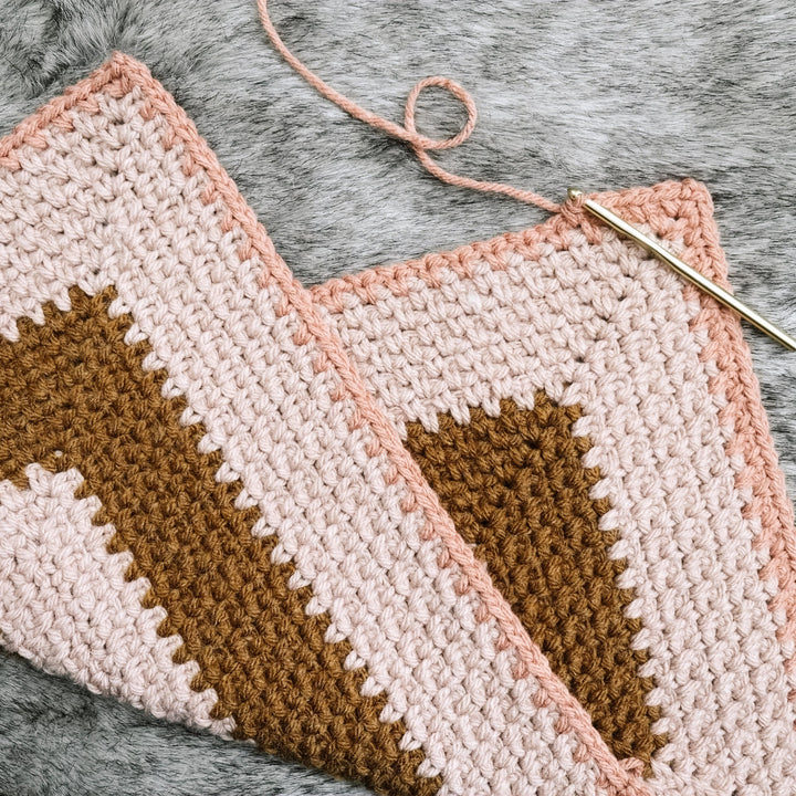 Modern Geometric Bobble Throw Crochet Pattern
