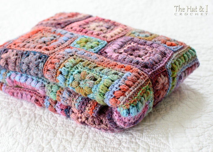 Square Scramble Baby Throw Blanket Crochet Pattern