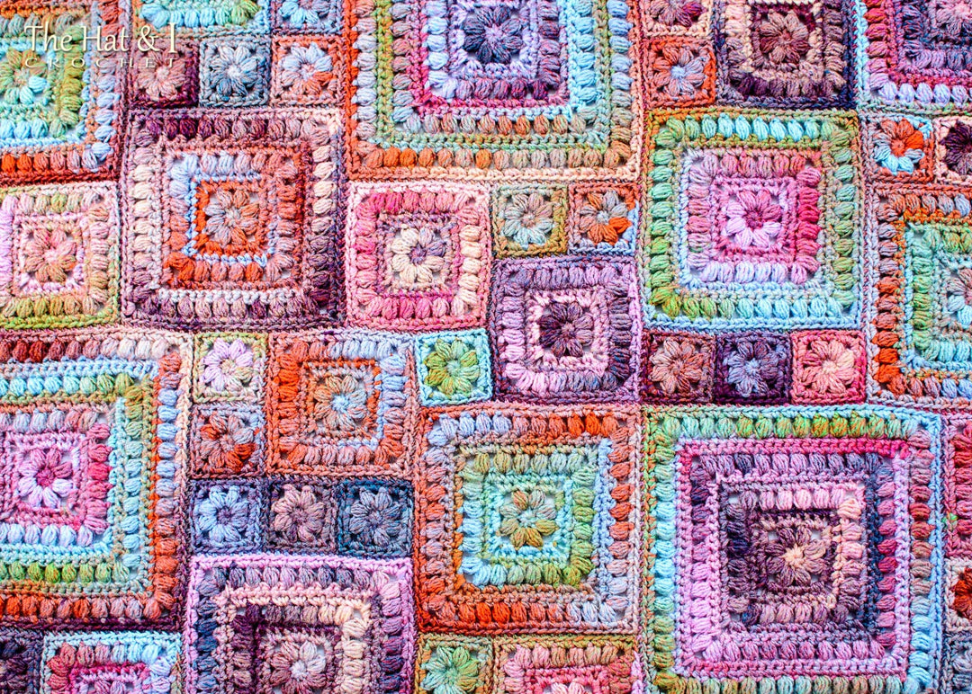 Square Scramble Baby Throw Blanket Crochet Pattern