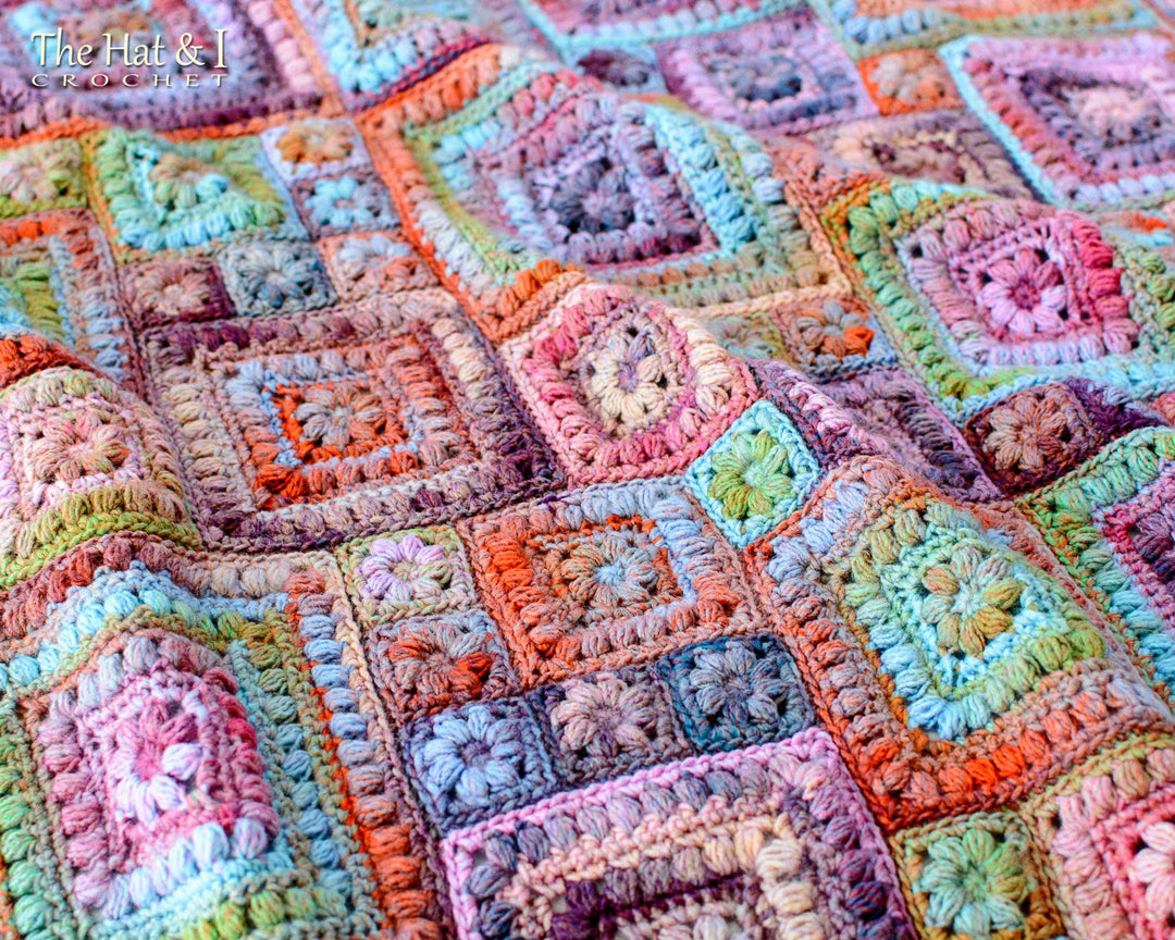 Square Scramble Baby Throw Blanket Crochet Pattern