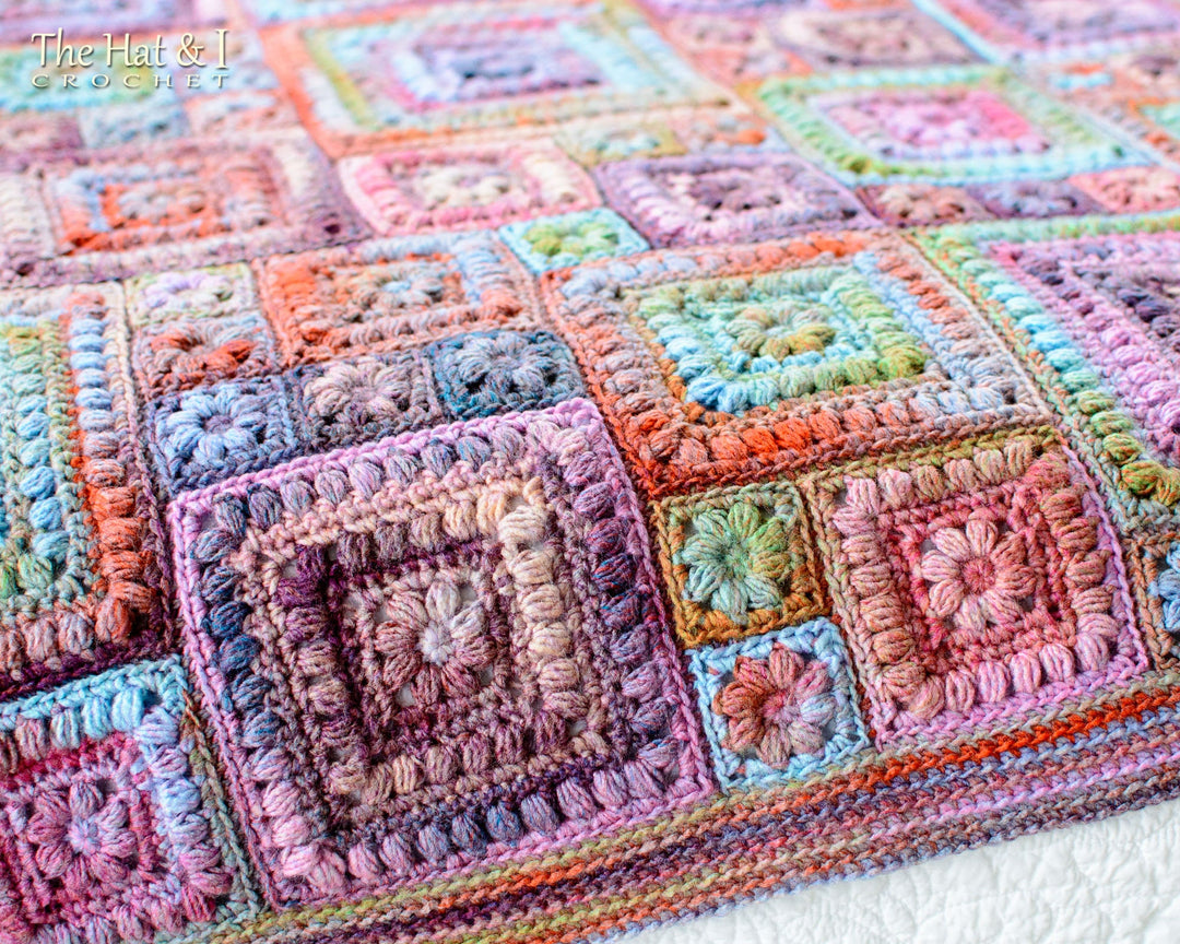 Square Scramble Baby Throw Blanket Crochet Pattern
