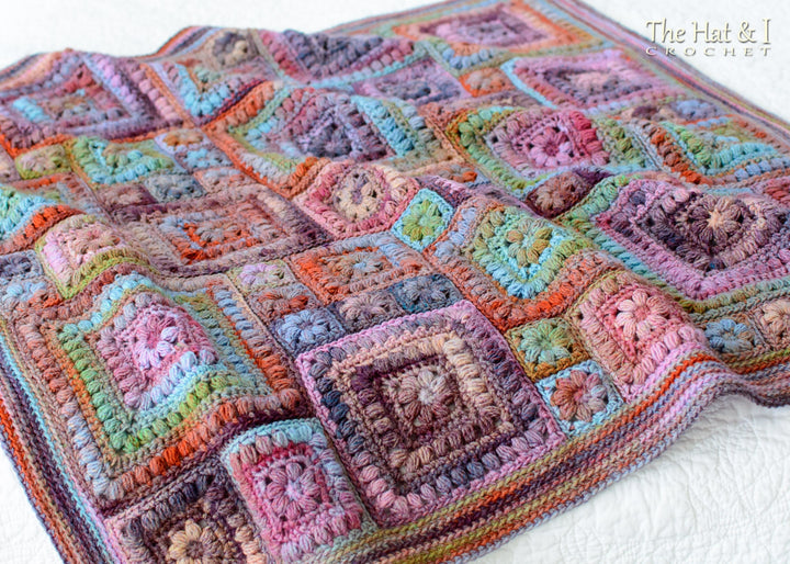 Square Scramble Baby Throw Blanket Crochet Pattern
