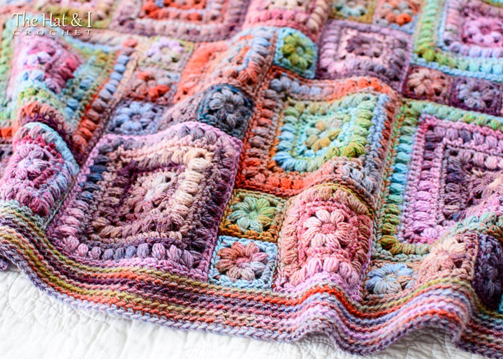 Square Scramble Baby Throw Blanket Crochet Pattern