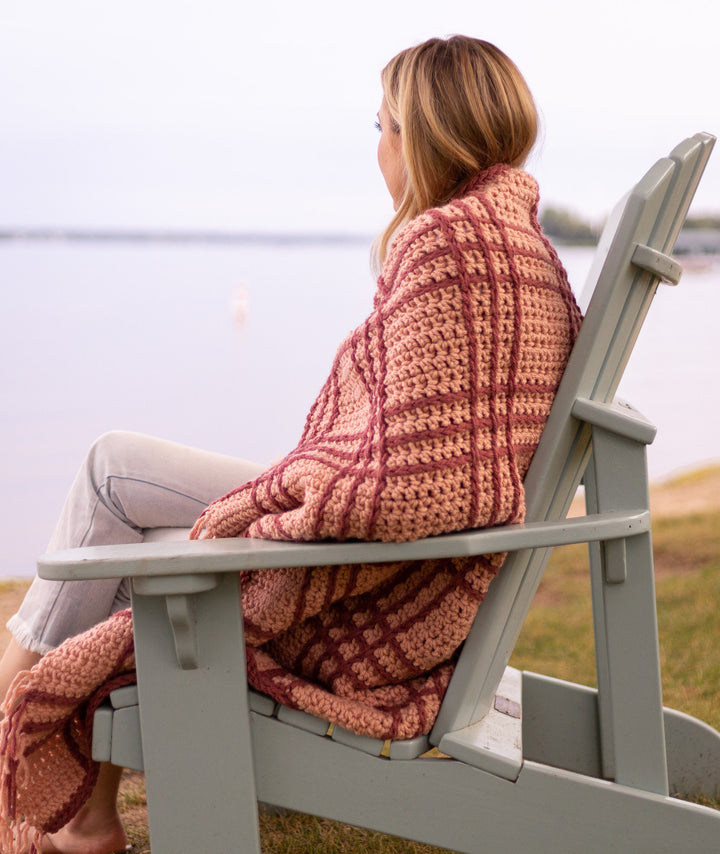 Heritage Plaid Throw Blanket Crochet Pattern
