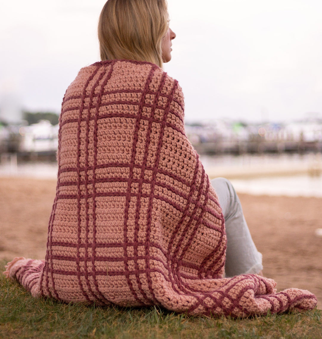 Heritage Plaid Throw Blanket Crochet Pattern
