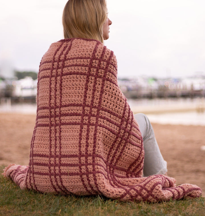 Heritage Plaid Throw Blanket Crochet Pattern