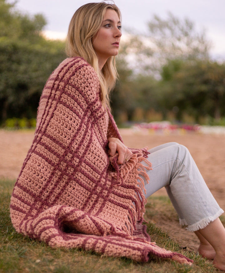 Heritage Plaid Throw Blanket Crochet Pattern